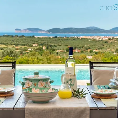 Villa Alghero Carrabufas Con Piscina Vista Mare Per 10 Persone