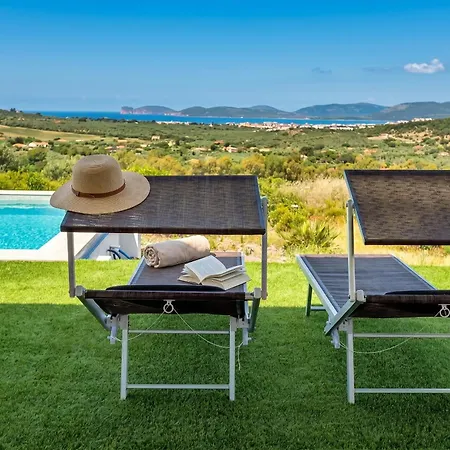 Villa Alghero Carrabufas Con Piscina Vista Mare Per 10 Persone