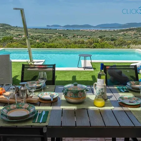 Alghero Carrabufas Con Piscina Vista Mare Per 10 Persone فيلة Valverde (Sardinia)