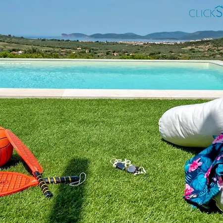 Alghero Carrabufas Con Piscina Vista Mare Per 10 Persone