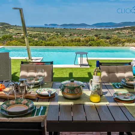 Alghero Carrabufas Con Piscina Vista Mare Per 10 Persone