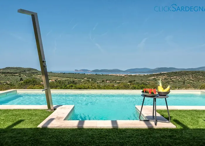 Alghero Carrabufas Con Piscina Vista Mare Per 10 Persone